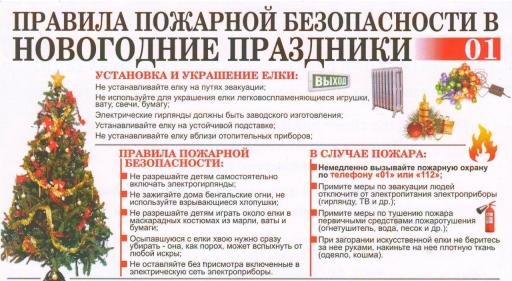 ПРАВИЛА ПОЖАРНОЙ БЕЗОПАСНОСТИ В НОВОГОДНИЕ ПРАЗДНИ